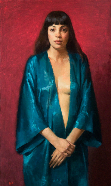Woman In A Turquoise Robe